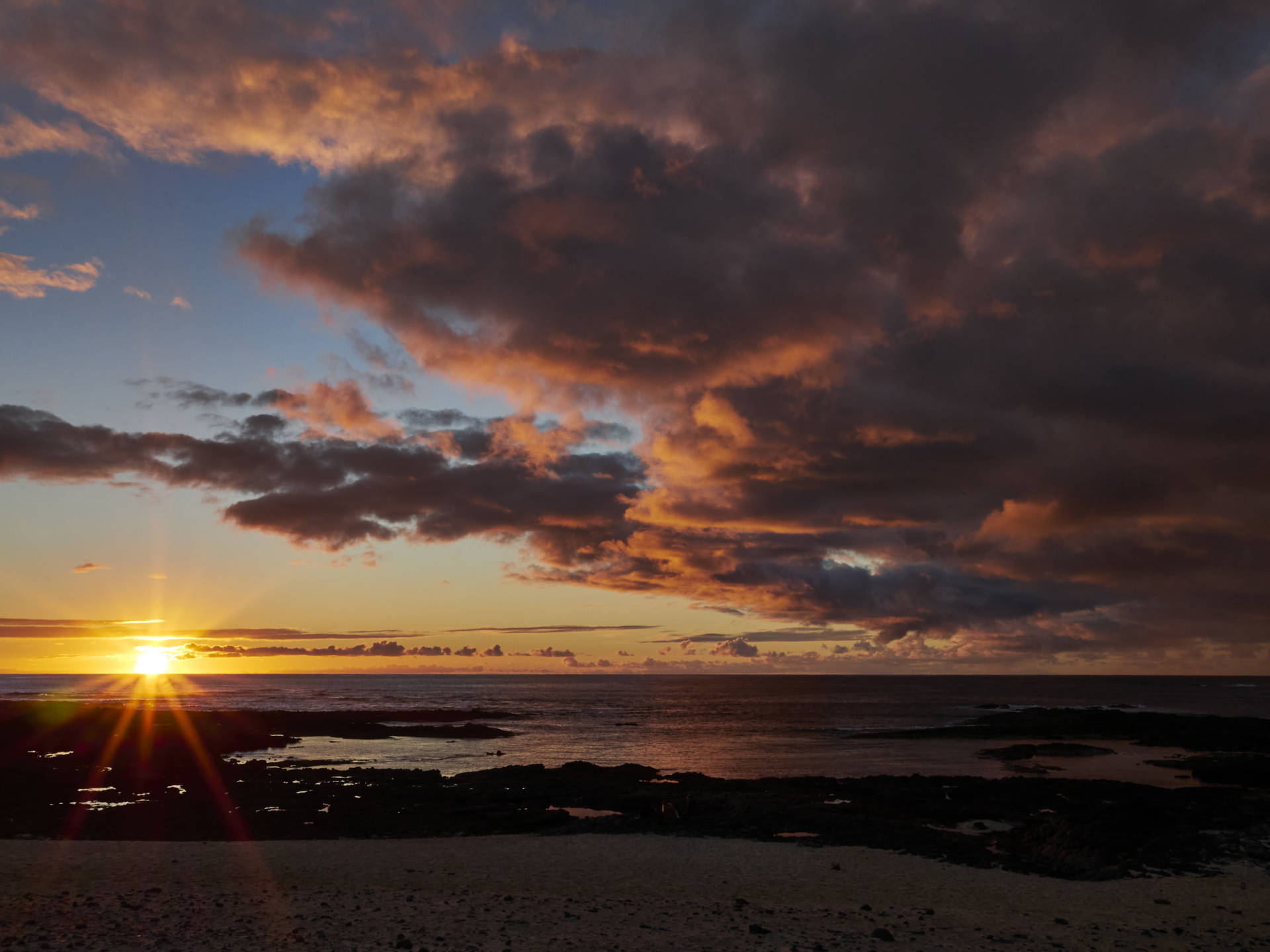 Sunset El Cotillo am Bajo Augustino, Fuerteventura.